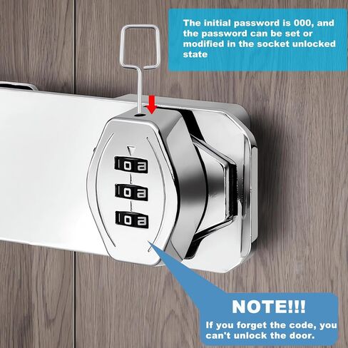 Mechanical Password Rotary Hasp Locks, 3 Digit Keyless Combination Lock for Cabinet Doors, Door Security Slide Latch Lock for Cabinets, Gate Locks for Barn Door, Bathroom, Outdoor in Saudi Arabia