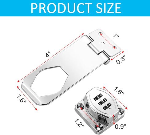 Mechanical Password Rotary Hasp Locks, 3 Digit Keyless Combination Lock for Cabinet Doors, Door Security Slide Latch Lock for Cabinets, Gate Locks for Barn Door, Bathroom, Outdoor in Saudi Arabia