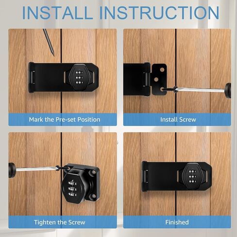 Mechanical Password Rotary Hasp Locks, 3 Digit Keyless Combination Lock for Cabinet Doors, Door Security Slide Latch Lock for Cabinets, Gate Locks for Barn Door, Bathroom, Outdoor in Saudi Arabia