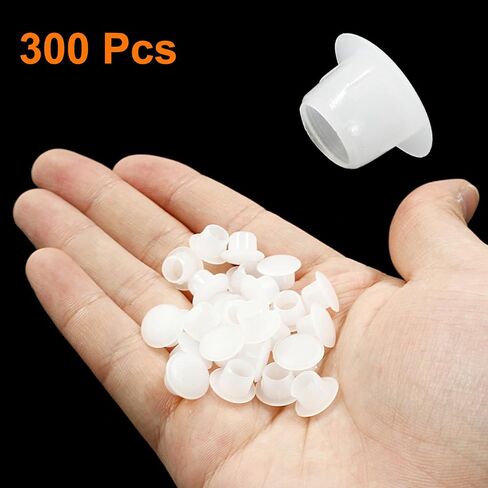 BokWin 100 Pcs White Hole Plugs 10mm/0.39 Inch Plastic Hole Covers Small Hole Plug for Kitchen Cabinet Desk Shelves in Saudi Arabia