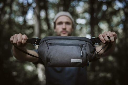 HEIMPLANET Original | Transit Line Sling Pocket XL | Water-resistant Waist Pack Made of Durable and Sustainable DYECOSHELL | Adjustable and Detachable Belt Buckle | Supports 1% for The Planet (Black) in Saudi Arabia