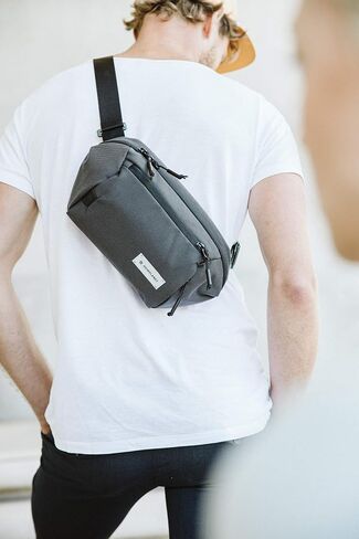 HEIMPLANET Original | Transit Line Sling Pocket XL | Water-resistant Waist Pack Made of Durable and Sustainable DYECOSHELL | Adjustable and Detachable Belt Buckle | Supports 1% for The Planet (Black) in Saudi Arabia