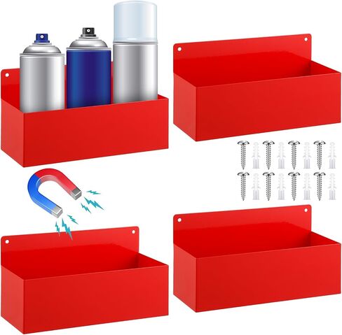 4 Pcs Magnetic Aerosol Spray Can Holder Heavy Duty Magnet Toolbox Bottle Holder Easy Install Spray Can Organizer Wall Mounted Spray Bottle Rack for Garage Home Workspace (Black) in Saudi Arabia