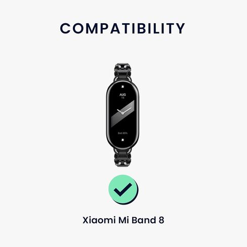 kwmobile Silicone TPU Band Compatible with Xiaomi Mi Band 8 Wristband - Cat White in Saudi Arabia