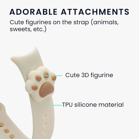kwmobile Silicone TPU Band Compatible with Xiaomi Mi Band 8 Wristband - Cat White in Saudi Arabia