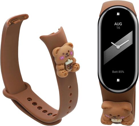 kwmobile Silicone TPU Band Compatible with Xiaomi Mi Band 8 Wristband - Cat White in Saudi Arabia