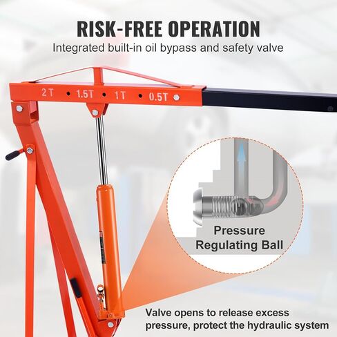 VEVOR Hydraulic Long Ram Jack, 8 Ton Engine Hoist Cylinder with Double Piston Pump and Clevis Base, Hydraulic Ram Cylinder for Engine Lift Hoists, Hydraulic Garage/Shop Cranes, Mechanical, Farm in Saudi Arabia