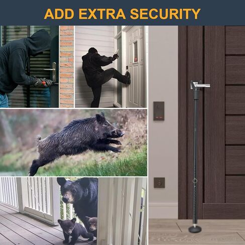 Door Stoppers,Heavy Duty Portable Door Lock,2-in-1 Adjustable Sliding Door Lock Bar,Door Barricade Security Bars for Window, Front Door, Patio Door, Apartment, Hotel Room in Saudi Arabia