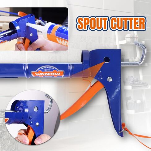 Caulking Gun, No Drip Caulk Gun,9" Drip Free Adjustable Hand Caulking Gun with Comfort Grip and 360° Rotary Design, Smooth Round Rod for 10oz Caulk Tubes,WCG4109D, Blue in Saudi Arabia