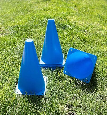 (10 قطع) مخروط رياضي بلاستيكي من تروي سيفتي CONE-9S مقاس 9 بوصة - أزرق in Kuwait