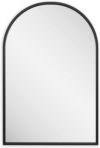 تصميمات بارنيارد مرآة مقوسة مقاس 24 × 36، مرآة بإطار معدني للجدار، مرايا زينة للحمام مثبتة على الحائط، أسود in Kuwait