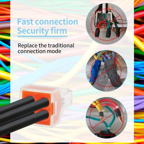 20pcs Push-in Wire Connecters 6 Port, Wire Quick Connection Terminal, 18-12 AWG / 0.75-2.5mm² in Saudi Arabia