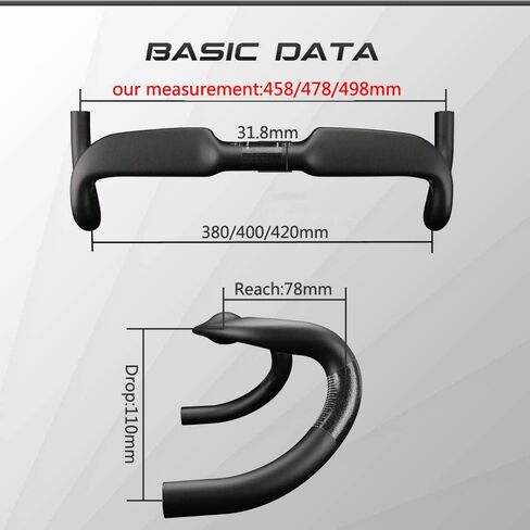 Alfa Pasca Aero Handlebars for Road Bike Carbon Racing Bicycle Handlebars Drop Bars Lightweight 31.8 UD Glossy/Matte 400/420/440mm in Saudi Arabia