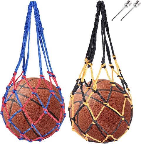 2pcs Mesh Bag with Needles, Durable Portable Single Ball Net Bag, Mesh Sports Equipment Bag for Sports Balls in Saudi Arabia