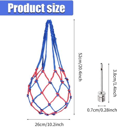 2pcs Mesh Bag with Needles, Durable Portable Single Ball Net Bag, Mesh Sports Equipment Bag for Sports Balls in Saudi Arabia