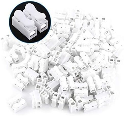 100pcs 10A 220V 2 Pin Push Quick Wire Cable Connector Spring Clamp Terminal White Wiring Terminal Fast Wire Connection Operation in Saudi Arabia