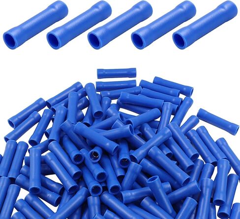 120pcs 16-14 AWG Butt Splice Connectors, Blue Butt Connectors Crimp Insulated Electrical Straight Wire Terminal Connectors in Saudi Arabia
