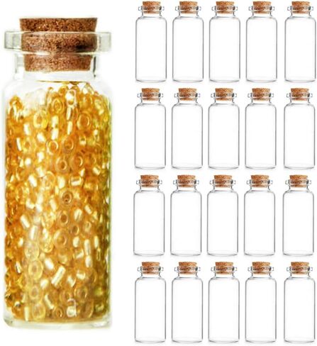 40 قطعة من سدادات الفلين 5 مل من الزجاجات الصغيرة، زجاجات جرعات صغيرة لتزيين المنزل بنفسك، زجاجات التمنيات، برطمانات زجاجية للرسائل، مستلزمات حفلات عيد الميلاد وعيد الأم وعيد الشكر والهالوين in Kuwait