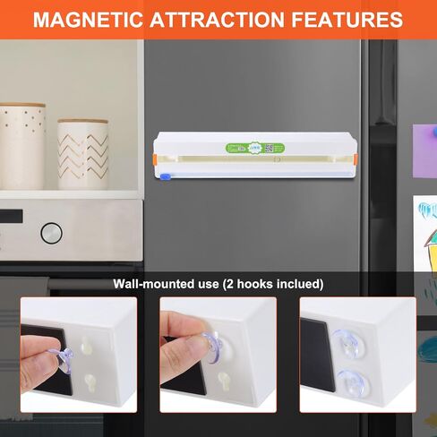 uxcell Plastic Wrap Dispenser with Slide Cutter, Cling Wrap Dispenser and Organizer for Foil, Aluminum Foil Wrap Organizer, Green in Saudi Arabia