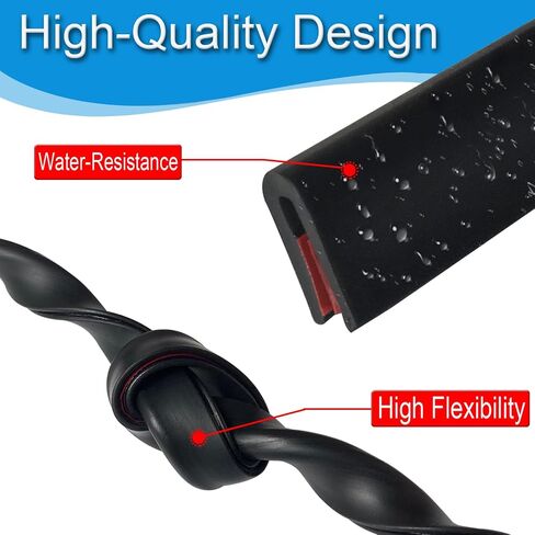 قناة U بحافة مطاطية، شريط ختم EPDM ذاتي اللصق 1/16 بوصة، واقي حافة معدنية مرنة، مناسب لحافة العرض 1-3/32 بوصة، الصفائح المعدنية، أبواب السيارة، ألواح فولاذية، زجاج (20 قدمًا، أسود) ) in Saudi Arabia