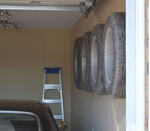 FH-4WH Flush Wheel hangers set - Wall mount tire rack alternative Grey in Saudi Arabia