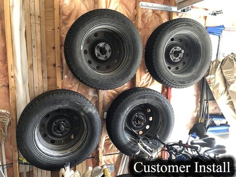 FH-4WH Flush Wheel hangers set - Wall mount tire rack alternative Grey in Saudi Arabia