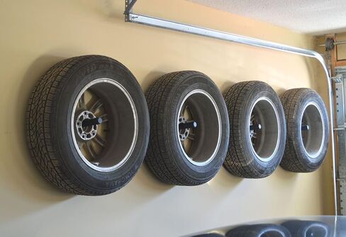 FH-4WH Flush Wheel hangers set - Wall mount tire rack alternative Grey in Saudi Arabia