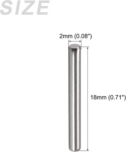 Dowel Pin (2x18mm) 100Pcs, 304 Stainless Steel Shelf Support Pegs Pin Fastener Elements - for Metal Devices, Furniture Installation, Industrial, DIY in Saudi Arabia