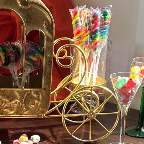 Cinderella Carriage Candle Holder, Princess Style Centerpiece, Gold Lacquered Iron, Tealight Holder, 20 Inches Long, (Not a Toy) in Saudi Arabia