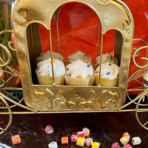 Cinderella Carriage Candle Holder, Princess Style Centerpiece, Gold Lacquered Iron, Tealight Holder, 20 Inches Long, (Not a Toy) in Saudi Arabia