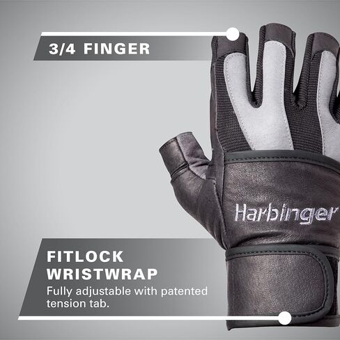قفازات رفع الأثقال للرجال من Harbinger BioFlex مع مقبض جلدي عنكبوت (زوج) in Kuwait