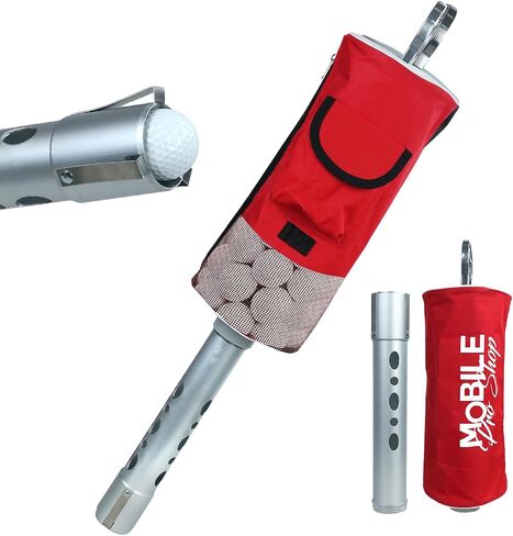 Golf Ball Retriever | Portable Golf Shag Bag | Collector with Detachable Aluminium Alloy/Plastic Tube with Pocket & Tee Holder Storage Picker in Saudi Arabia
