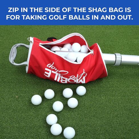 Golf Ball Retriever | Portable Golf Shag Bag | Collector with Detachable Aluminium Alloy/Plastic Tube with Pocket & Tee Holder Storage Picker in Saudi Arabia