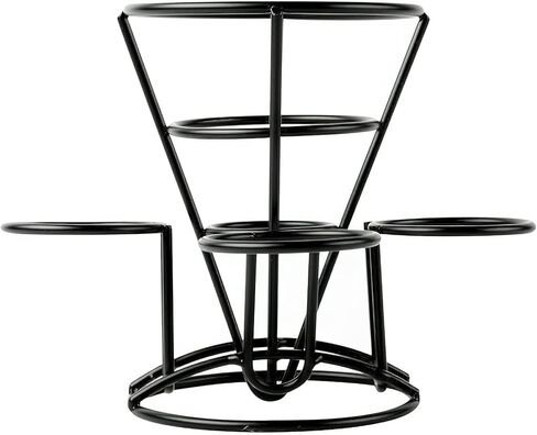 يحصل. Enterprises 4-361843 حامل قلي فرنسي مخروطي مع ثلاثة حاملات أكواب صلصة، حديد، أسود in Kuwait