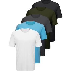 5 or 3 Pack Men's T-Shirts Dry Fit Gym Shirts Moisture Wicking Shirts for Men Workout Clothes Plain Tshirts