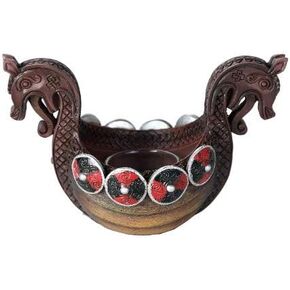 Pacific Giftware Ancient Nordic Viking Longship Votive Candle Holder Viking Decor 6.75 Inches
