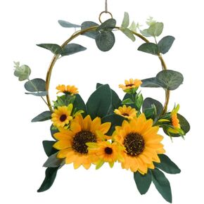 1pc Wedding Decoration Pendant Sunflower Garland Wreath Decoration Wall Hanging Decoration Wall Hanging Wreath Artificial Wreaths Wedding Garland Festival Wreath Wedding Wreath