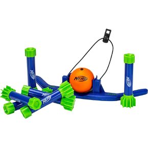 مجموعة ألعاب البولينج من Franklin Sports NERF Kids Slingshot - مقلاع كرة إسفنجية ناعمة للأطفال + مجموعة ألعاب دبابيس البولينج - لعبة بولينج داخلية ممتعة للأطفال - مقلاع، كرة بولينج إسفنجية NERF + دبابيس الهدف متضمنة