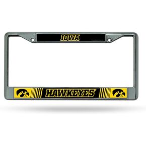 Rico Industries NCAA Iowa Hawkeyes Premium License Plate Chrome Frame 12" x 6"