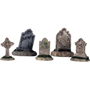 Lemax Halloween Spooky Town Set of 5 Tombstones #44145