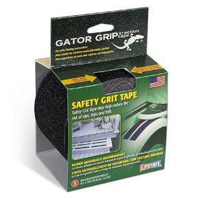 Premium Grade 60 Grit Anti-Slip Adhesive Tape, Indoor/Outdoor, Great for Stairs, Docks, Boats & Ramps, Black, 4 inch x 15 ft, RE3952