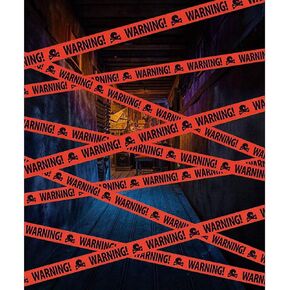 Yomiie Halloween Warning Caution Tapes, Orange skull Fright Barrier Tape - Outdoor Halloween Party Decorations, Crime Scene Decorate, Haunted House Props, Zombie Zone Indoor Decor Supplies in Saudi Arabia