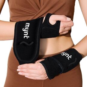 Mynt 2-Pack of Wrist Ice Pack Wrap, Reusable Ice Packs, Contemporary Black Cold Packs for Hand, Flexible Gel Ice Packs for Wrist for Women and Men