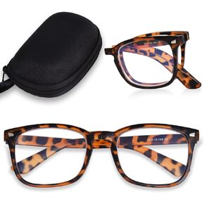 OPTOFENDY Folding Reading Glasses for Women Men, Portable Blue Light Blocking Glasses Readers with Zipper Case