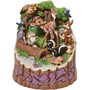 Enesco Jim Shore Disney Traditions Carved by Heart Bambi Forest Friends Figurine, 7.75 Inch, Multicolor