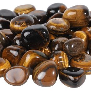 TUMBEELLUWA 1 LB Tiger's Eye Stone Tumbled Stones Bulk for Crafts Vase Filler Landscape Decor, Natural Healing Crystal for Meditation Witchcraft