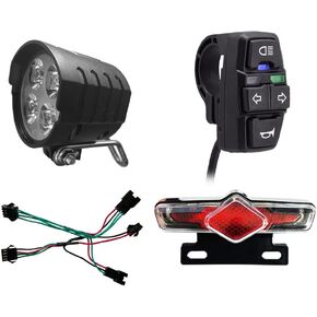 XBERSTAR 3 in 1 Bicycle lithium-ion conversion accessories ebike ebike light kit Headlight Tail light Horn DK336 E-Bike Light Sets LCD Display (Light Sets)