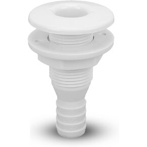 Thru Hull Fitting, 3/4in Boat Through Hull Connector ABS Plastic Thru Hull Bilge Pump Drain Vent Hose Coupling Drain Outlet Accessory for Boats(Black)