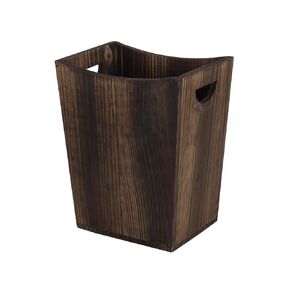 MOOACE Wood Trash Can, Small Waste Basket with Handles, Rectangular Wood Garbage Can Recycling Bin for Bedroom, Bathroom, Kitchen, Office
