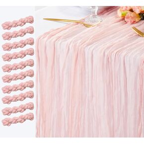 DOLOPL Beige Table Runner 10FT Cheesecloth Table Runner for Wedding Decorations Gauze Cheese Cloth Table Runner for Baby Shower Decorations Sheer Centerpiece Table Decorations Party